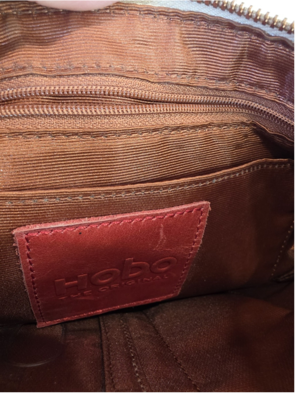 HOBO The Original Metallic Gold Leather Crossbody Bag Rose Gold Hardware Travel - Picture 13 of 16